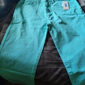 ShoeDazzle  Jack High Rise Slim Crop Jeans color: pool blue  size: 34